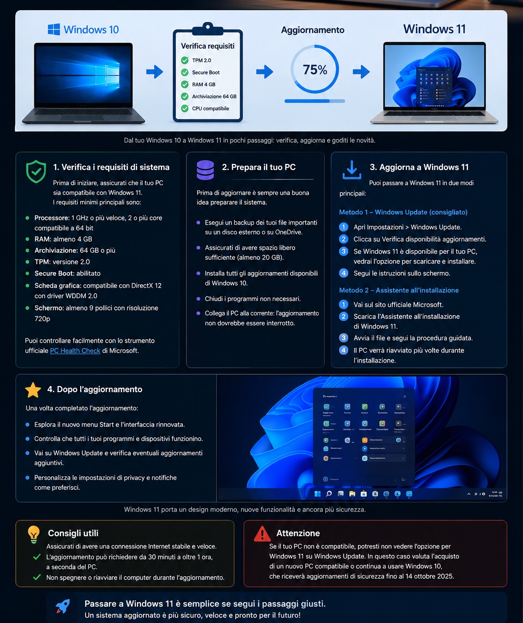 Passaggi per installare Windows 11 da Windows 10
